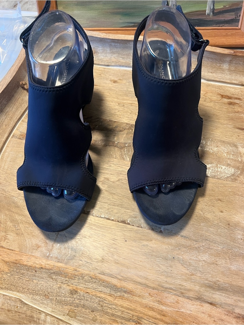 Bandolino Black Open-Toe Slingback Sandals